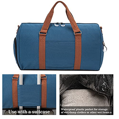 Sports Gym Bag with Shoe Compartment&Wet Pocket,Travel Duffel bag,Weekend Bag,Workout Bag Suitable for Men and Women - color: blue
