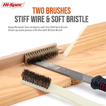 Hi-Spec Metal Hand & Needle Files Tool Kit Half Round Wood and Crafts | 18pc, everyday fixes made easier, organized portable storage, beginner-friendly selection, apartment and office tasks, tidy - size: 18 pieces