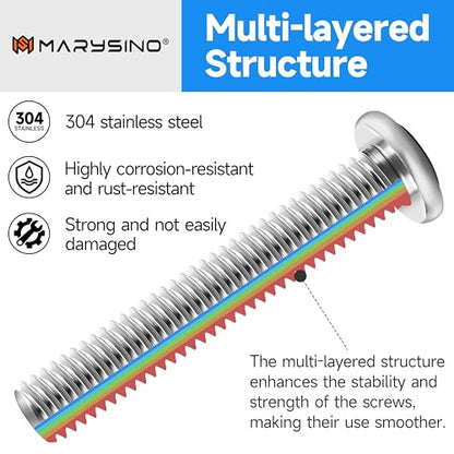 30Pcs M8 Bolt M8 x 12mm Flat Head Socket Cap Screw Bolts, M8 Screws Metric Kit, Stainless Steel Bolts 304, Bright Finish M8x1.25 Bolt by Marysino - color: Silver, size: M8 x 12mm