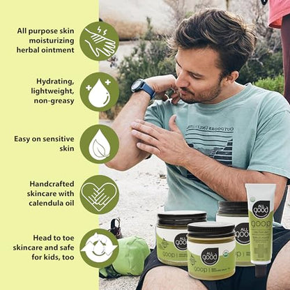 All Good Goop Organic Skin Care Recovery Balm - All Purpose Ointment w/Calendula, Lavender, Beeswax - Chafing Cream, Dry Skin Salve, Cracking Lip Moisturizer - Soothes, Hydrates & Calms - 4oz, 2-pack - size: 4 Ounce (Pack of 2)