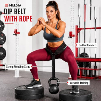 Dip Belt with Chain or Rope – Heavy Duty Adjustable Weightlifting Belt, Neoprene Padded Comfort, 350–650 lbs Capacity for Pull Ups, Dips, Squats & Strength Training