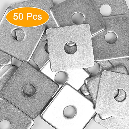 50 Pcs 304 Stainless Steel Square Washer Plate Fastener Hardware 1/2(ID) X 3/2 X3/2 (Square OD) X 1/7 (THK) inch - size: 1/2(ID) X 3/2 X3/2 (Square OD) X 1/7 (THK), style: 304 Stainless Steel