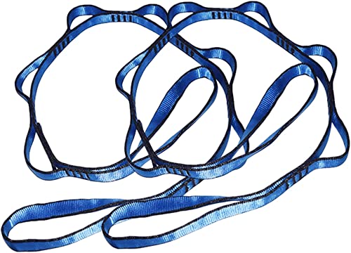2Pcs 22KN Strong Climbing Strap Daisy Chain Nylon Daisy Chain Adjustable Strap Rope ，Length 110/150/180cmYoga Extend Belt - color: Blue, size: 1.1m