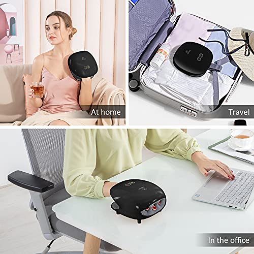 COMFIER Wireless Hand Massager with Heat -3 Levels Compression & Heating,Rechargeable Hand Massager Machine for Carpal Tunnel,【2026】Fathers Day Gift for Men(Black) - color: Black