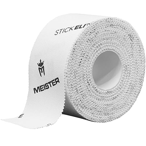 Meister StickElite Professional Porous Athletic Tape - 15yd x 1.5" - WT - 2 | Breathable rigid sports tape w/ extra sticky grip for bracing ankles, wrists, fingers, hockey sticks, pull-up bars & more - color: White, size: 2 Count (Pack of 1)