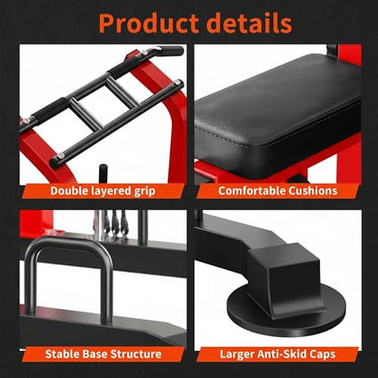 SogesPower Power Tower Multi-Function Pull Up Bar Station for Home Gym | 10-Level Height& 5-Level Armrest Adjustable,2-IN-1 Assisted Pad,Pull Up Dip Station Strength Training Workout Equipment - color: Red