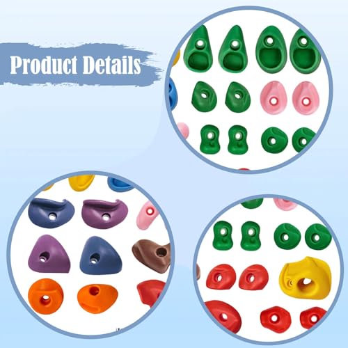 36-Piece Rock Climbing Holds Set for Kids - Easy Install PP Grips with Screws for Indoor/Outdoor Playground (7-14.5cm/2.8-5.7in)