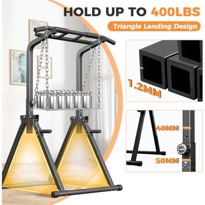 ZENOVA Pull Up Bar, Multi-Function Pull Up Dip Bar Station, Home Gym Workout Strength Training Equipment for Men Women Muscle Building - color: Foldable Pull Up