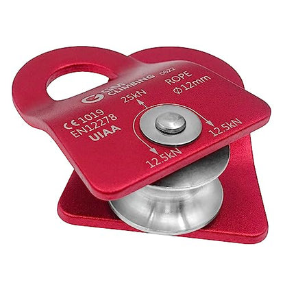 GM CLIMBING Micro Prusik Minding Pulley 25kN CE UIAA Certified 12mm Single Pulley Mobile Side Plates for Arborist Rigging Climbing Rescue - color: One Unit | Red