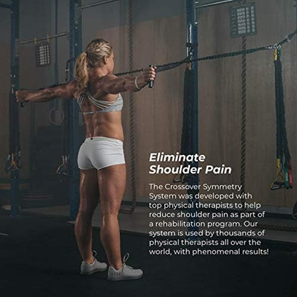 Crossover Symmetry Shoulder System Includes Two Sets of Resistance Bands Attachments Training Guide Exercise Chart Online Workouts for Home Fitness Rehab Rotator Cuff Exercises - style: Novice Door Belts