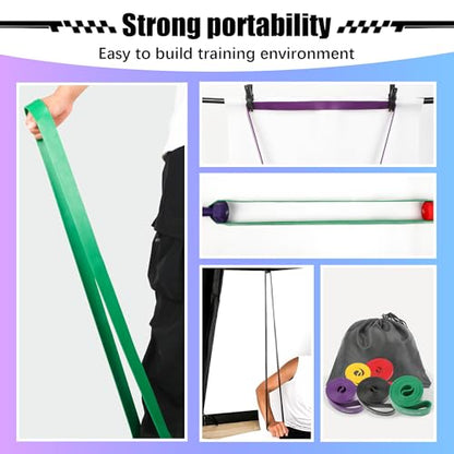 Skin-Friendly Resistance Fitness Exercise Bands 5-125 lbs, Heavy Duty Pull Up Assist Bands, Gym, Yoga, Physical Therapy, Bench Press, Improve Mobility and Strength