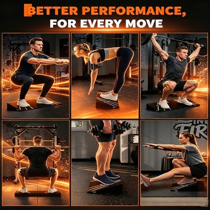 Garvee Squat Wedge Block 15° - Heel Elevated Slant Board for Squats, Knees over Toes & Weightlifting, 1000lb Capacity, Non-Slip One-Piece Design, Home Gym Accessory