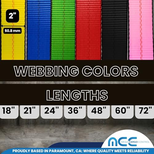 2 Pack 48" Green Axle Tie Downs Cargo Secure Heavy Duty - color: Green, size: 48"