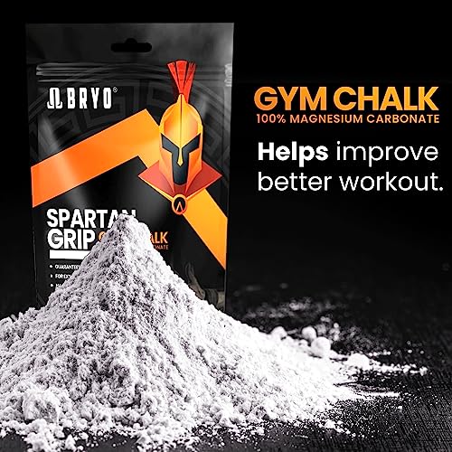 BRYO Spartan Grip Loose Chalk Bag Refill - 3.5oz - Premium Sports Chalk for Enhanced Grip - Ideal for Weightlifting, Climbing, Gymnastics, and More