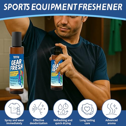 Sports Equipment Odor Eliminator Spray-Eliminate the Odor of Shoes and Sportswear, Quick Drying, Long-Lasting Cleaning Formula, Suitable For All Sports Equipment(6.76 Oz)