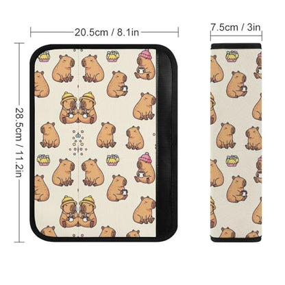 Universal Soft and Comfortable Seat Belt Cover for Adult Use, Stroller Pushchair High Chair, 2 Pack Cute Capybara Shoulder Harness Cover - color: Pattern 363