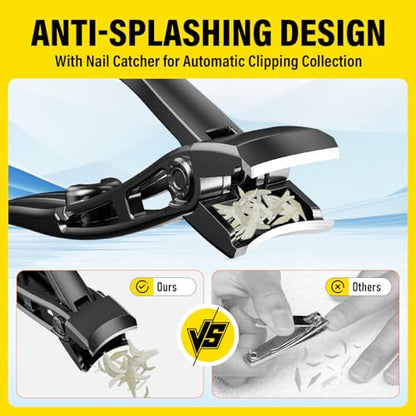 Ultra Wide Jaw Opening Nail Clippers Set, Extra Long Handle Toenail Clippers for Seniors Thick Toenails, Heavy Duty Large Clippers Cutter, Fingernail Clippers Gifts for Seniors, Men & Women Elderly - size: Wide Jaw