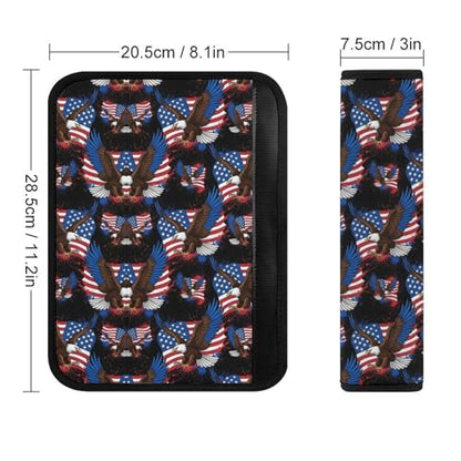 2 Pack Universal Soft and Comfortable Seat Belt Cover for Kids, Car Seats Pushchair Strollers High Chair Pushchair, Independence Day American Flag Eagle Seat Belt Cushion - color: Pattern 628