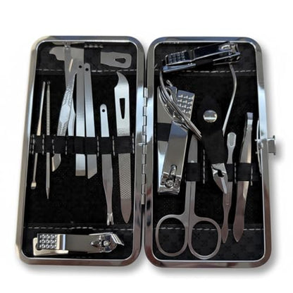 Grooming Kit Home and Travel-Manicure Set 16, Nail Clipper Set, Portable Nail Kit, Travel Nails Kits(Black) - color: Black, size: 16 Piece Set