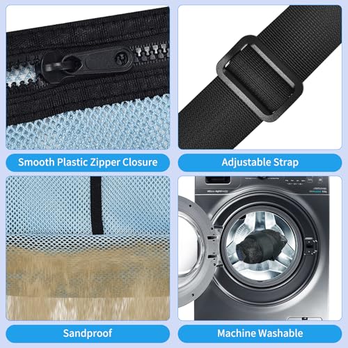 Mildbeer Gym Tote Bag, Mesh Bag Crossbody Satchel 12x6x12 for Gym Beach Ball Games Training Camping Hiking Clothes Storage - color: Sky Blue