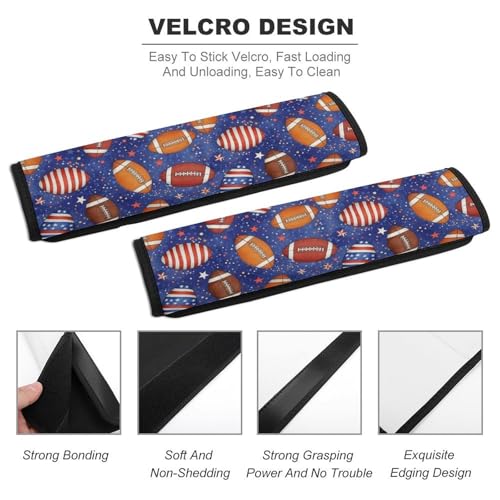 2PCS Football Stars Car Seat Belt Pad Breathable Shoulder Protector for Girls and Boys, Most Cars, Anti-Slip Pad - color: Pattern 271