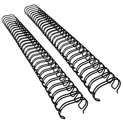100 Pcs Double Loop Binding Wire 3/8 Inch 9.5mm Black 34 Rings, Nylon Coated Binding Spines for Document Binding, Compatible with 3:1 Pitch Binding Machines