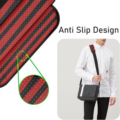 ZINZ Universal Shoulder Pad with Ultra Thick Cushion for Bag Luggage Bag Crossbody, Plus Long & Anti-Slip & Breathable,Black-Red-Black Stripes - color: Black-red-black Stripes