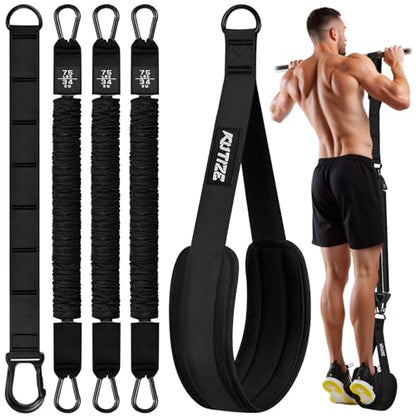 KUTIZE Pull Up Assistance Bands, Pull Up Bar Resistance Bands, Pull Up Bands for Enhanced Strength Training, Muscle Training, 3 Heavy-Duty Adjustable Pull Up Assist Strap & Comfortable Foot Strap - style: Black