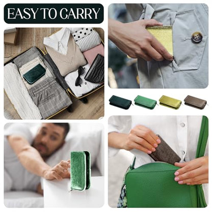 Coume 24 Sets Mini Manicure Set Bulk for Women Men Gifts for Coworkers Nail Grooming Kit 8 in 1 Nail Clippers Kit Luxurious Travel Case Stainless Steel Nails Clipper Set(Green Series) - color: Green Series