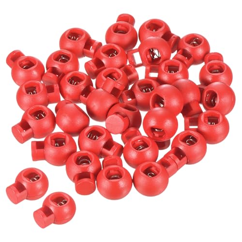 PATIKIL Cord Locks, 100 Pack Ball Spring Toggle Stopper for Drawstring Bag Shoelaces, Watermelon Red - color: Watermelon Red