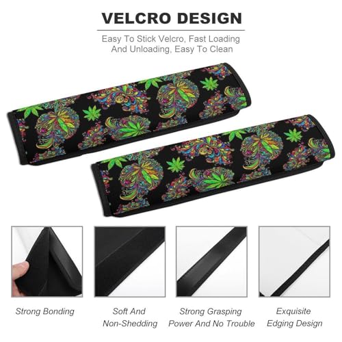1 Pair Soft Padded Seat Belt Cover for Child, Most Cars, Trippy Weedleaf Leaf Shoulder Harness Cover, Neck and Shoulder Support - color: Pattern 560