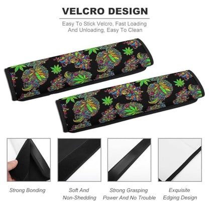 1 Pair Soft Padded Seat Belt Cover for Child, Most Cars, Trippy Weedleaf Leaf Shoulder Harness Cover, Neck and Shoulder Support - color: Pattern 560