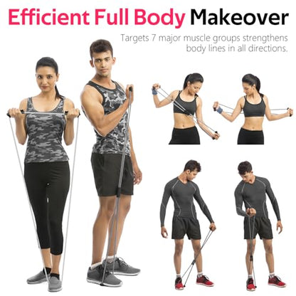 Figure 8 Resistance Bands with Handles, 3 Levels Latex Exercise Stretch Bands - color: Yellow, Grey, Red