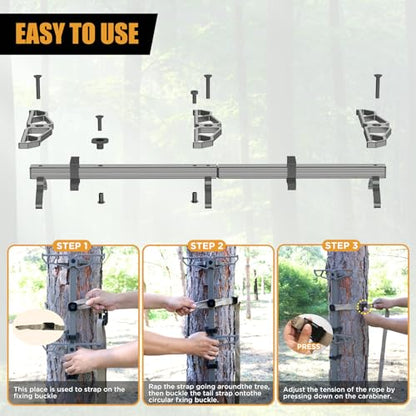 30" Climbing Sticks,Lightweight Aluminum Treestand Climbing Sticks for Hunting,Non-Slip TreeStand Climbing Steps for Saddle Hunting Sticks Kit (3-Pack)