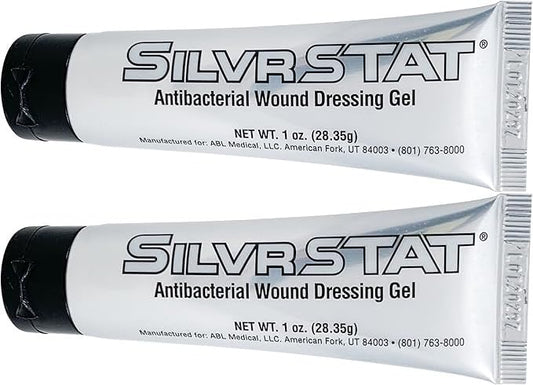 SilvrSTAT First Aid Kit Gel | 32 PPM Silver Healing Wound Dressing Gel | SilverSol Ag₄O₄ Particles (1 Ounce 2-Pack) - size: 1 Ounce 2-Pack
