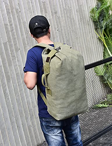 Large Capacity Travel Climbing Bag Tactical Military Duffel Bag Top Load Double Strap Canvas Backpack - color: Od