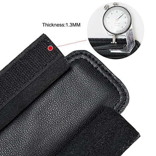 Full Grain Leather Shoulder Strap - Replacement Bag Straps for Laptop Briefcase, Messenger, Duffel, Crossbody, Travel Bags - color: Black Pad