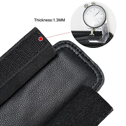 Full Grain Leather Shoulder Strap - Replacement Bag Straps for Laptop Briefcase, Messenger, Duffel, Crossbody, Travel Bags - color: Black Pad
