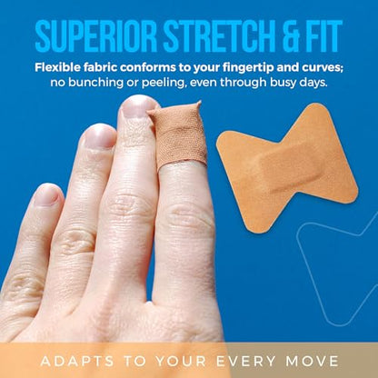 Flex Fabric Adhesive Bandages - Finger-Tip Bandages for Finger Care and to Protect Wounds from Infection - (200 Count)
