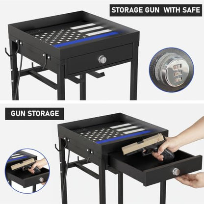 Police Gear Rack with Built-in Power Strip, Tactical Gear Organizer Stand for Duty Belt, Police Vest, Body Armor, Plate Carrier, Helmet Storage, Heavy Duty Gear Rack - size: Freestanding w/Combination Lock