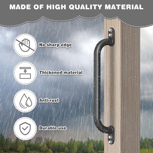 Dolibest 6 Pack 17-Inch Safety Handle, Heavy Duty Metal Safety Playground Handles, Indoor Monkey Bars, Playset Grab Handles for Kids Playhouse, Climbing Frame, Treehouse, Swing Set Accessories -Black - color: D:Black-17 Inch-6pcs