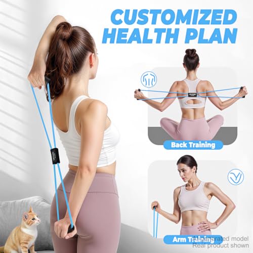 KUTIZE Figure 8 Resistance Bands for Women Men, Exercise Bands with Handles, 8 Shaped Resistance Bands for Back, Arm, Chest & Shoulder Workout, Home Gym Equipment for Yoga, Pilates, Physical Therapy - style: 1-Blue