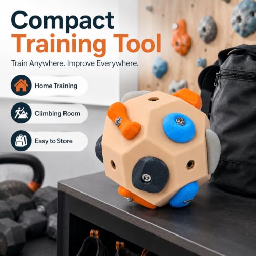 Rock Climbing Grip Training Ball, Multi Hold Practice Tool | Multi-hold climbing grip trainer for finger strength, hand control, bouldering practice and indoor training setups - color: 2-PC