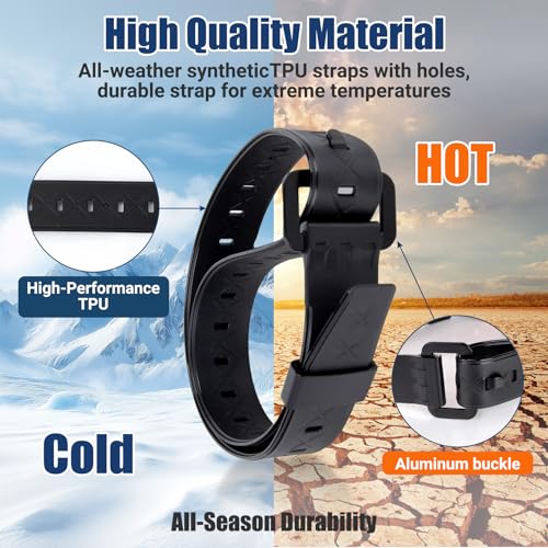 PSLER 2 Pack 22 Inch Industrial TPU Tie Down Straps with Aluminum Buckle | Elastic TPU material, reusable ladder strap for ski, luggage & equipment securing, 50LBS capacity, stable for outdoor use