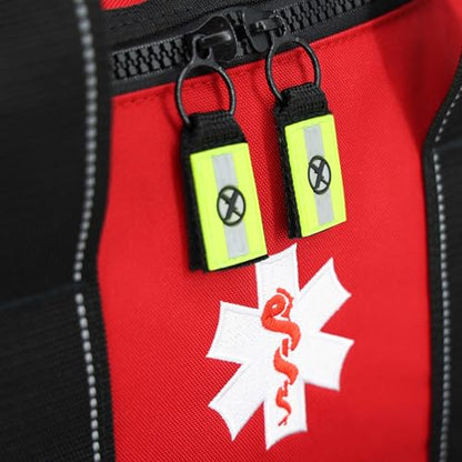Lightning X Customizable Large EMT Medic First Responder EMS Trauma Jump Bag w/Embroidered Name - RED - color: Red