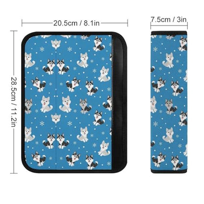 Soft Padded Car Seat Belt Pad for Elderly Support, Stroller Pushchair High Chair, 2 Pack Cute Husky Dog Pet Shoulder Harness Cover Anti-Slip Pad - color: Pattern 365