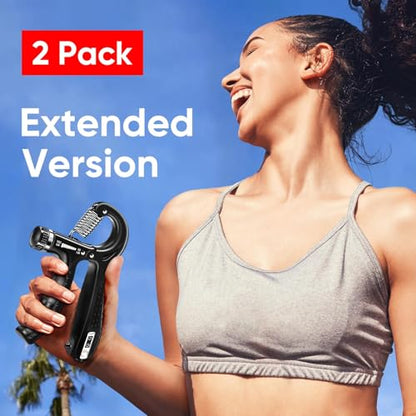 HiKeep Grip Strength Trainer (2 Pack), Forearm Strengthener, Hand Grip Gripper Strengthener, Hand Strengthening Devices, Forearm Exerciser, Finger Wrist Strengthener, Exercisers Squeezers for Strength - color: Black