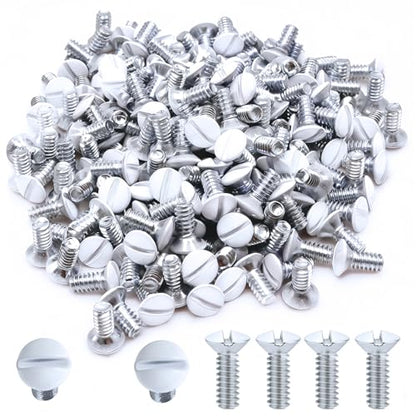60 pcs 3/8" Wall Plate Screws, White Outlet Screws 6-32 Thread Light Electrical Cover Panel Switch Plate Screws(White） - color: White, size: 3/8 Inch