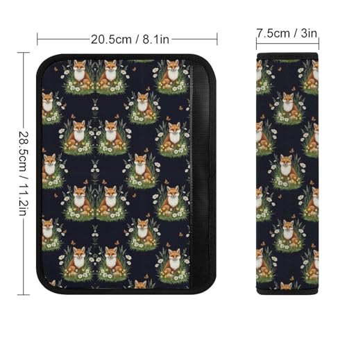 Universal Fit Cute Fox Flowers Car Seat Belt Pad for Elderly Support, Stroller Pushchair High Chair, 1 Pair Shoulder Harness Cover Neck and Shoulder Support - color: Pattern 943
