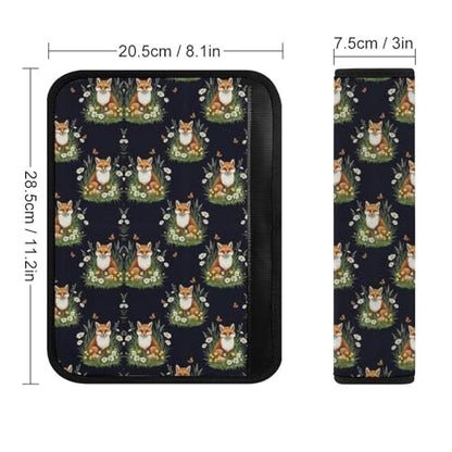 Universal Fit Cute Fox Flowers Car Seat Belt Pad for Elderly Support, Stroller Pushchair High Chair, 1 Pair Shoulder Harness Cover Neck and Shoulder Support - color: Pattern 943